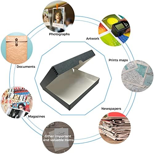 Lineco Clamshell Archival Storage Box, 9.5x12.5x1.75 Inch, Gray - Image 6