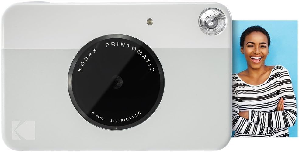 Kodak Printomatic Instant Camera Bundle (Grey) Zink Paper (20 Sheets) - Case - Photo Album - Hanging Frames. - Image 2