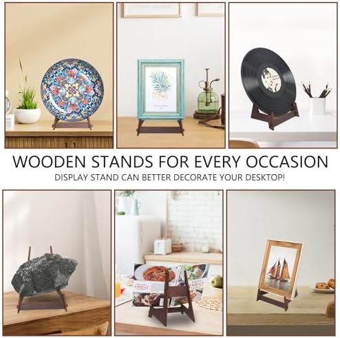 13 Inch Wooden Plate Display Stand, Decorative Picture Frame Stand, 2 Pack - Image 5