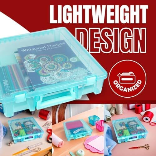 ArtBin 6955AA Super Satchel 1-Compartment Box, Art & Craft Organizer, Translucent Aqua (Pack of 3) - Image 6