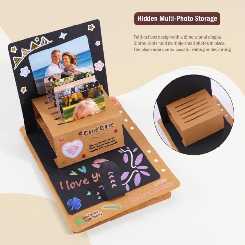 Handmade DIY Scrapbook Photo Album – 3D Interactive Memory Book Kit for Wedding, Anniversary, Family Photos, Travel, Birthday Gift - Brown - Image 6