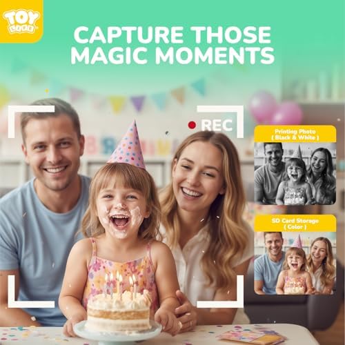 TOY Life Kids Instant Print Camera, 1080P, Ages 3-12, Teal - Image 5