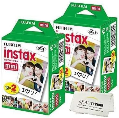 Fujifilm Instax Mini Film for All Mini Cameras + Quality Photo Cloth, 40 Sheets by FUJIFILM