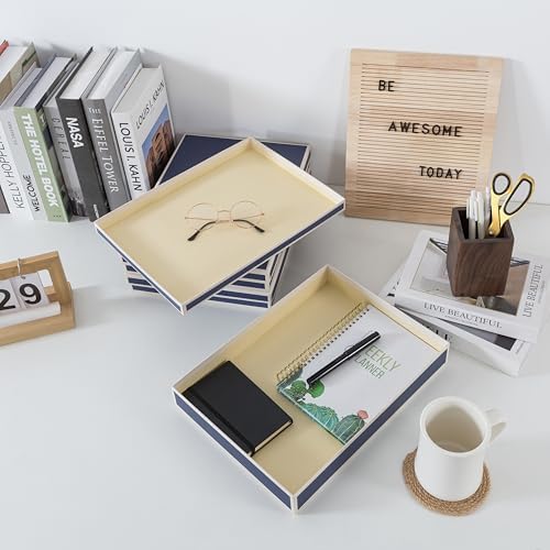 Soul & Lane - Letter Size Document Storage Boxes with Lids, Set of 3, Blue - Image 6