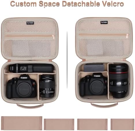 Small Camera Case Bag for Canon EOS Rebel T7/R50//R100 DSLR Camera Beige - Image 3