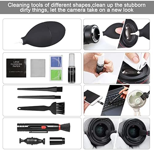 18-in-1 Professional Camera Cleaning Kit for Most DSLR Cameras (Canon, Nikon,Sony), with Air Blower/Cleaning Pen/Detergent/Cleaning Cloth/Lens Brush/Carry Case - Image 5