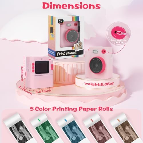 Cudinham Kids Camera Instant Print, Gifts for Age 3-12 Kids, 5 Rolls Paper - Image 6