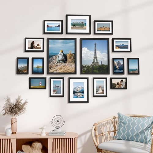 Vittanly 16 Pack Picture Frames Collage Wall Decor, Black - Image 2