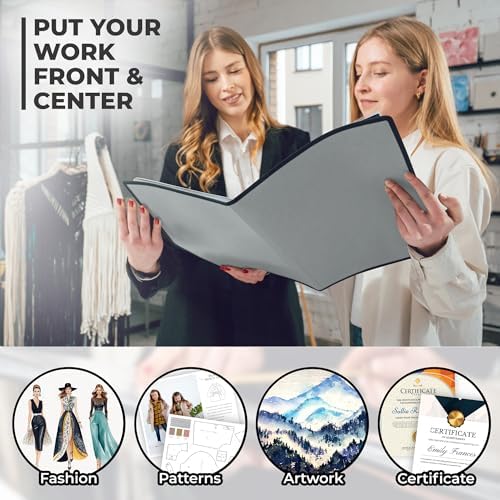 Dunwell Art Portfolio 9x12, 24 Pockets, Displays 48 Pages, Silver - Image 4