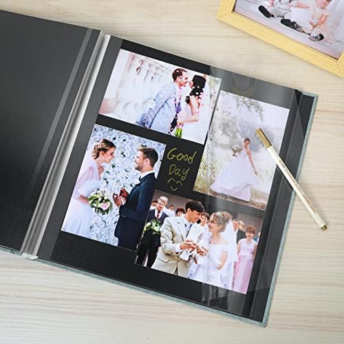 Spbapr Large Photo Album Self Adhesive Linen Cover Magnetic Scrapbook Album DIY Scrap Book 60 Black Sticky Pages for 4x6 5x7 8x10 10x12 Pictures with A Metal Pen - Image 4
