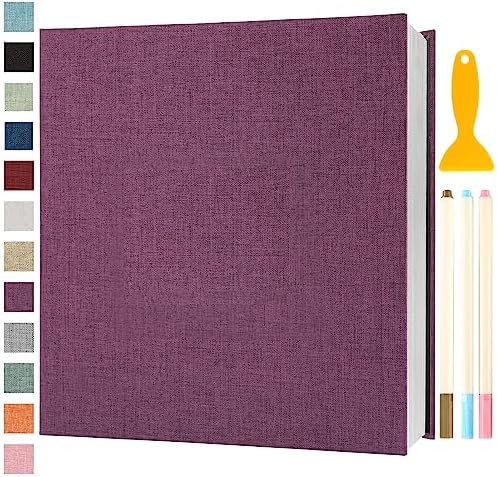 Photo Album Self Adhesive Pages 13.2x12.8 Scrapbook Purple 120 Pages by Semfalbuums