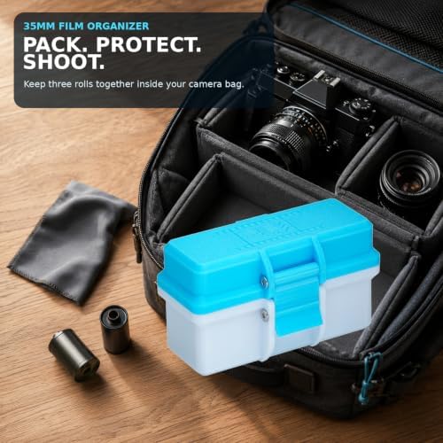 35mm Film Storage Case, 3-Roll 135 Film Canister Holder with Snap Latch, PET Film Organizer - Image 5
