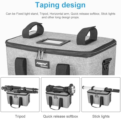 FOMITO Light Carry Bag Camera Case AB-20B Folding Case，35x21x20cm, for Aputure Amaran 100D/S 100X/S 200D/S 200X/S LED Light. - Image 3