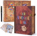 Our Adventure Book Travel Journal & Scrapbook - 164 Page 8.2 * 5.9 inch Scrapbook, Vintage 3D Embossed Photo Album & Travel Diary | Anniversary Wedding Valentine Gift Set for Couples by FEIYUBUY