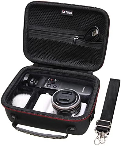 Camera Case Compatible with Sony Alpha ZV-E10 / ZV-1F / ZV-1 / ZV-1 II Vlog Camera with Shoulder Strap by LTGEM, Fits Vlogger Accessory Kit Tripod and Microphone, Black by LTGEM