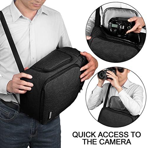 CADeN Camera Bag Sling Backpack for DSLR/SLR Mirrorless Camera Waterproof, Camera Case Compatible for Sony Canon Nikon Camera and Lens Tripod Accessories Black - Image 5