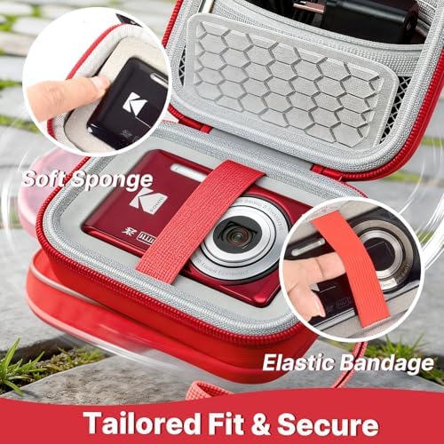 Comecase Digital Camera Case for KODAK PIXPRO FZ55 FZ45 FZ53 FZ43, Red - Image 4
