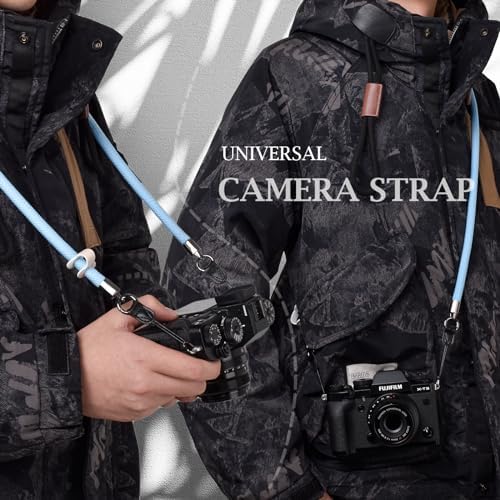 VOVMOEYA Nylon Braided Camera Rope Strap, Camera Neck Shoulder Strap with O-Ring for DSLR & Mirrorless Camera - Blue - Image 2