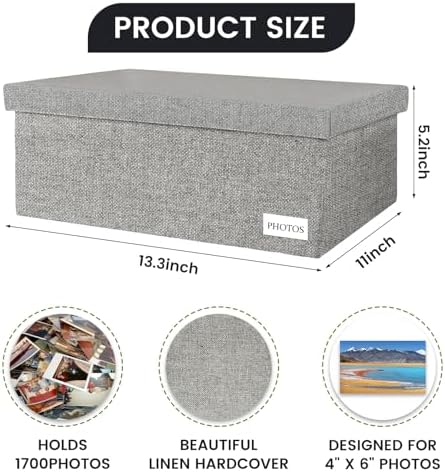 Photo Storage Box 4x6, Decorative Photo Boxes storage With Lids - Image 3