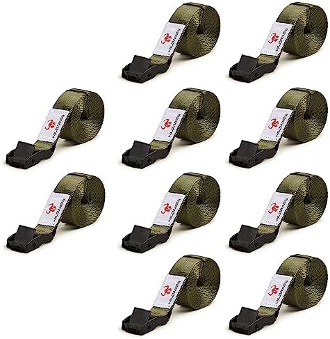 1" x 6.6' Trail Cam Strap,1800 lbs Heavy-Duty Trail Camera Straps, Game Cam Mounting,Tree Belts,Durable Nylon Fiber,Long-Lasting Alloy Buckle (Army Green 10Pcs) by WildAres