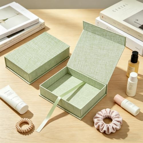 4x6 Photo Storage Box, Premium Linen Memory Box for Photos, Pictures, Certificates, Scrapbooking Supplies & Jewelry - Portable, Stackable Organizer for Home, Crafters & Collectors - Image 6