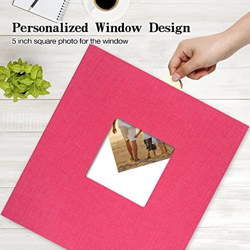 potricher Photo Album 4x6 Pictures, 1000 Pockets, Linen Cover, Rose Red - Image 2