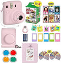 Fujifilm Instax Mini 12 Instant Camera Blossom Pink + Shutter Compatible Carrying Case + Fuji Film Value Pack (20 Sheets) + Shutter Accessories Bundle, Color Filters, Photo Album, Assorted Frames. by FUJIFILM