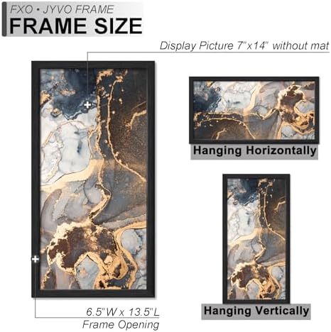 Fxojyvo 7x14 Picture Frame Set of 4 Black Engineered Wood Wall Hanging - Image 4