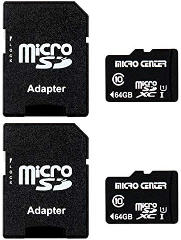 Micro Center 64GB Class 10 MicroSDHC Flash Memory Card with Adapter, 2Pack by INLAND