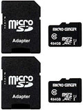 Micro Center 64GB Class 10 MicroSDHC Flash Memory Card with Adapter, 2Pack by INLAND