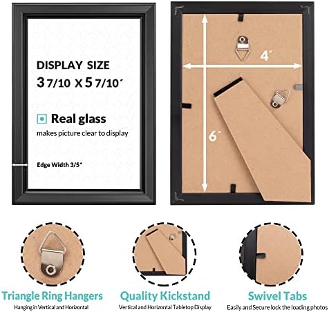 LaVie Home 4x6 Picture Frames (12 Pack, Black) Simple Designed Photo Frame with High Definition Glass for Wall Mount & Table Top Display, Set of 12 Classic Collection - Image 3