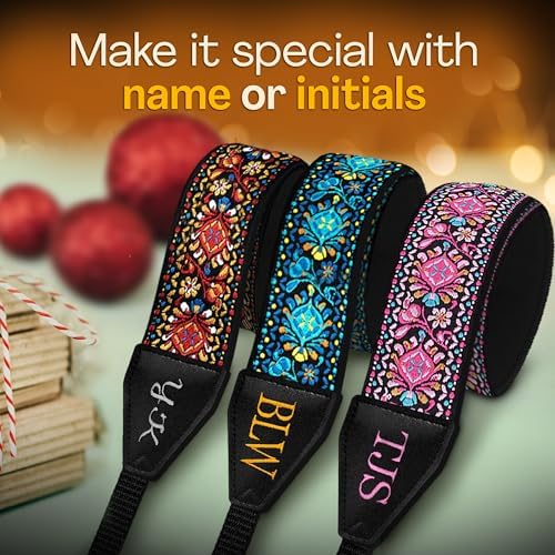 Art Tribute Camera Strap Personalized With Name - Shoulder, Crossbody & Neck Camera Strap for Photographers, Fits All Cameras, Canon Nikon Sony Fujifilm, Padded Strap W/Quick Release & Leather Ends - Image 2