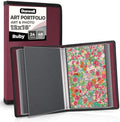 Dunwell 12x18 Art Portfolio Binder, 24-Sleeve, Black Mounting Paper, Ruby by Dunwell