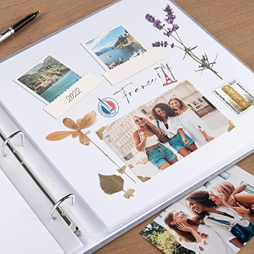 1DOT2 12x12 Inch 3 Ring DIY Scrapbook Photo Album, Beige - Image 6