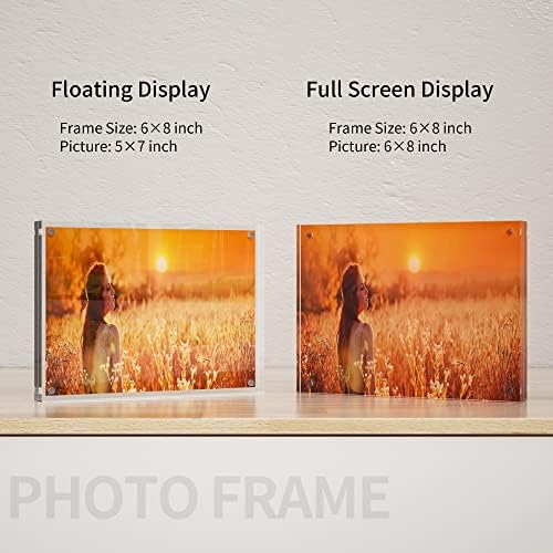 Sezanrpt Acrylic Picture Frame 6x8 Inches, High Transparent Magnetic Photo Frame, Double Sided Plexiglass Picture Frame 12mm + 12mm - Image 5