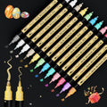 12 Colors Dual Tip Metallic Acrylic Paint Marker pens with Brush & Fine by IVSUN