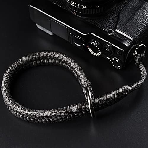 Paracord Camera Wrist Strap Lanyard-Quick Release for DSLR Mirrorless Black by QiangNi