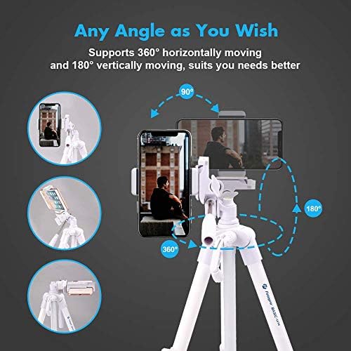Fotopro 60" White Camera Tripod for iPhone with Remote Lightweight Aluminum - Image 2