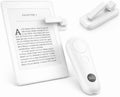 RF Remote Control Page Turner with Upgrade LCD Power Display, Wireless Reading Clicker for Kindle Paperwhite Kobo Oasis iPad, Phone Camera Remote Trigger, 36-Month Warranty (White) by Censisiy