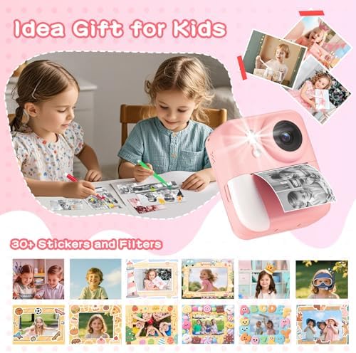 Kids Camera Instant Print, 1080P Kids Digital Camera that Print in 5 Colors - Image 5
