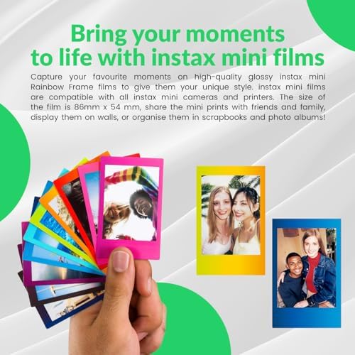 Fujifilm Instax Mini Instant Rainbow Film, 20 Sheets + BluebirdSales Mircrofiber Cleaning Cloth - Image 7