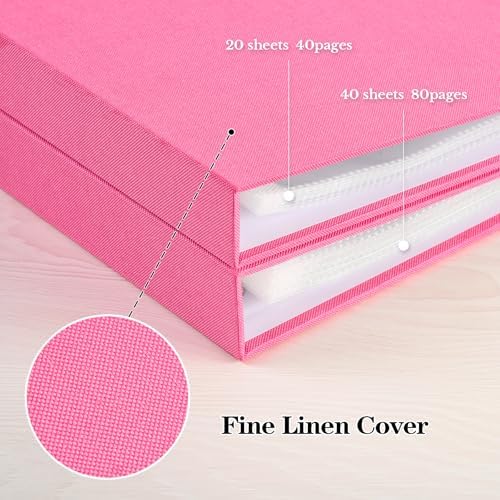 Mublalbum 12x12 Inch 3 Ring DIY Scrapbook Photo Album 40 Pages, Pink - Image 6