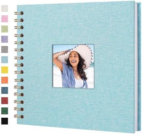 Scrapbook Photo Album, Linen Covered, 8x8 Inches, 20 Sheets/40 Pages by Yopih