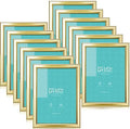 LaVie Home 5x7 Picture Frames (12 Pack, Gold) Simple Designed Photo Frame with High Definition Glass for Wall Mount & Table Top Display, Set of 12 Classic Collection by LaVieHome