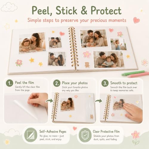 10x10 Spiral Self Adhesive Photo Album 40 Pages Grass Green - Image 6