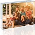 Egofine 4x6 Acrylic Frame, 20mm Thicker Frameless Clear Picture Frame, Double Sided Magnetic Picture Frame, Free Standing Desktop Display by Egofine