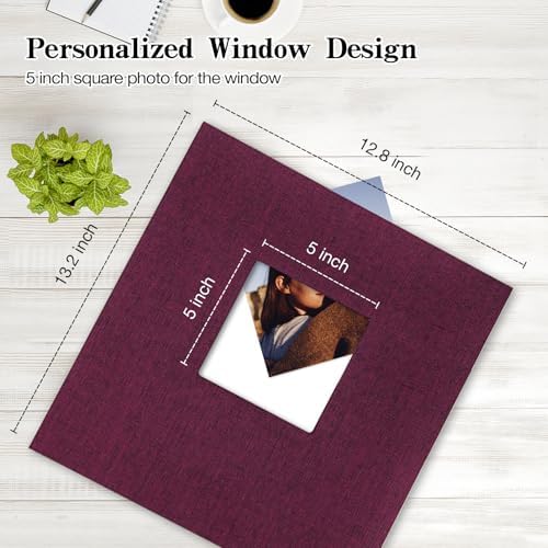 potricher Large Self Adhesive Photo Album 80 Pages, Linen cover, Purple - Image 2