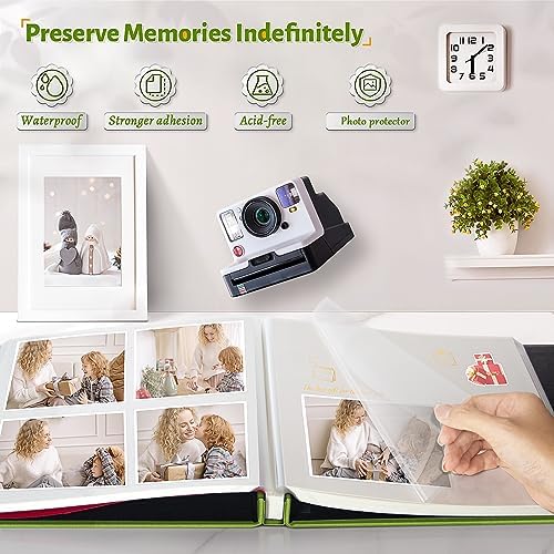 Artfeel Photo Album Self Adhesive Scrapbook,Large Photo Book for 4x6,5x7,8x10 Pictures,DIY Album for Baby Wedding Family Travel Birthday,with Metallic Pen and Scraper - Image 2