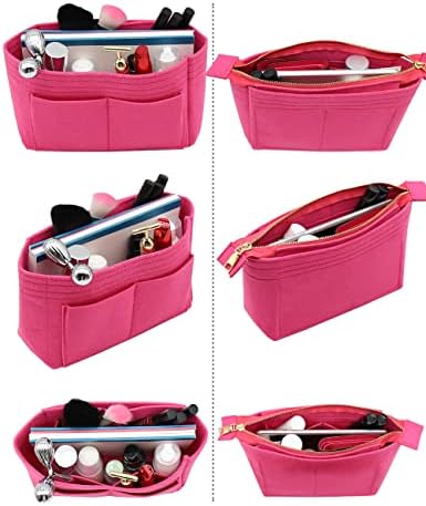LEXSION Organizer,Bag Organizer,Insert purse organizer with 2 packs in one set fit NeoNoe Noé Series perfectly Rosy - Image 3