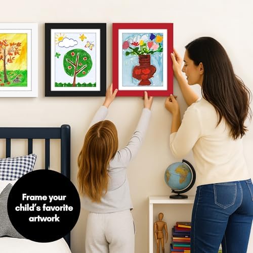 Americanflat 8.5x11 Changeable Kids Art Frame - Apple Red - Image 2